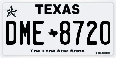 TX license plate DME8720