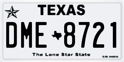 TX license plate DME8721