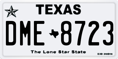 TX license plate DME8723