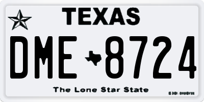 TX license plate DME8724