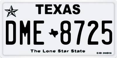 TX license plate DME8725
