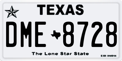 TX license plate DME8728