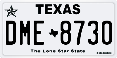 TX license plate DME8730