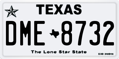 TX license plate DME8732