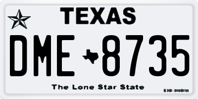 TX license plate DME8735