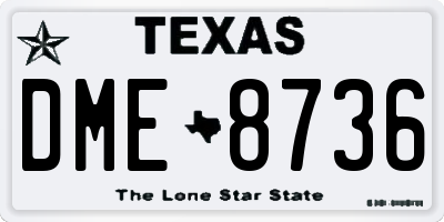 TX license plate DME8736