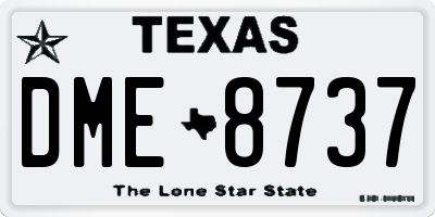 TX license plate DME8737