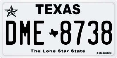 TX license plate DME8738