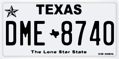 TX license plate DME8740