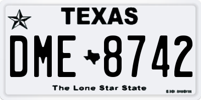 TX license plate DME8742