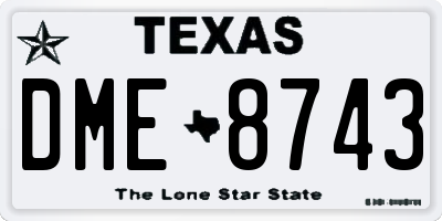 TX license plate DME8743