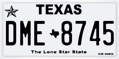 TX license plate DME8745