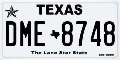 TX license plate DME8748