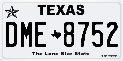 TX license plate DME8752