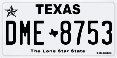 TX license plate DME8753