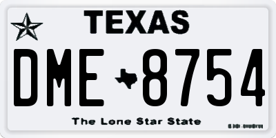 TX license plate DME8754