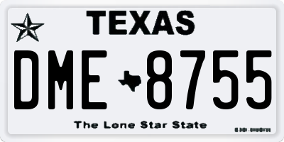 TX license plate DME8755