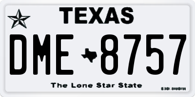 TX license plate DME8757