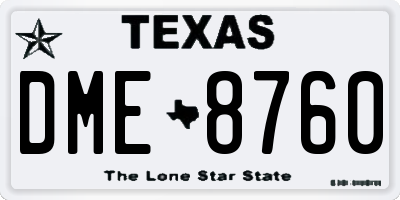 TX license plate DME8760