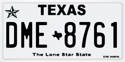 TX license plate DME8761