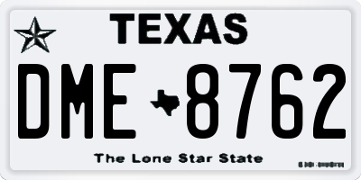 TX license plate DME8762