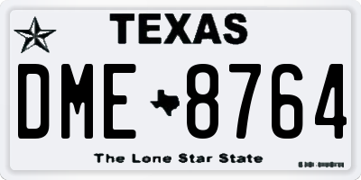 TX license plate DME8764