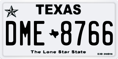 TX license plate DME8766