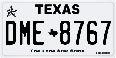 TX license plate DME8767
