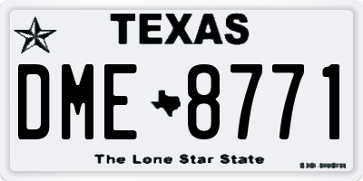 TX license plate DME8771