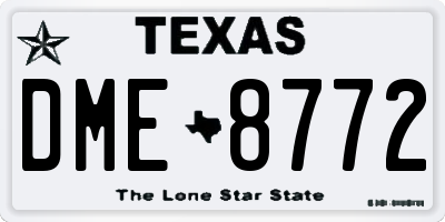 TX license plate DME8772