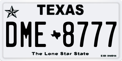 TX license plate DME8777