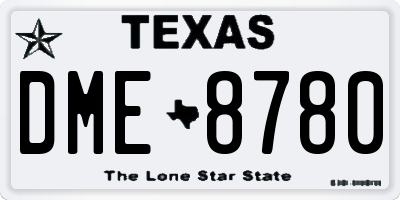 TX license plate DME8780