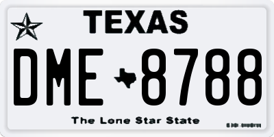 TX license plate DME8788