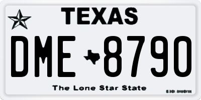 TX license plate DME8790