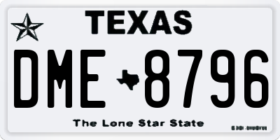 TX license plate DME8796