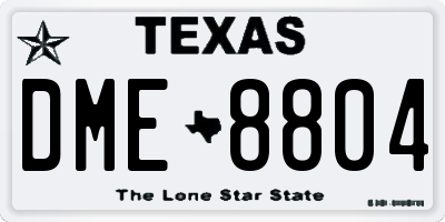 TX license plate DME8804