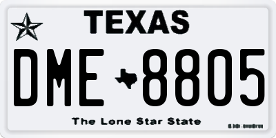 TX license plate DME8805