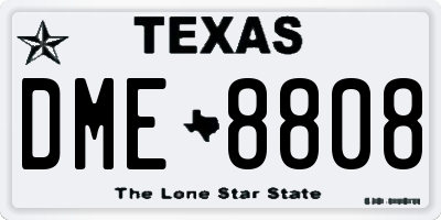 TX license plate DME8808