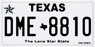 TX license plate DME8810