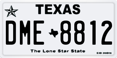 TX license plate DME8812