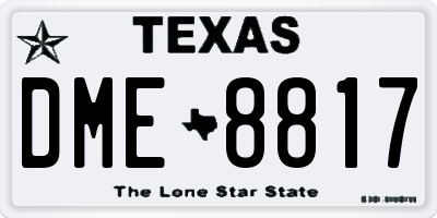 TX license plate DME8817