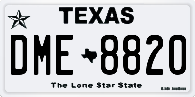 TX license plate DME8820