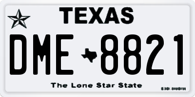 TX license plate DME8821