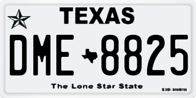 TX license plate DME8825