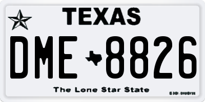 TX license plate DME8826
