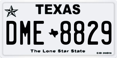 TX license plate DME8829