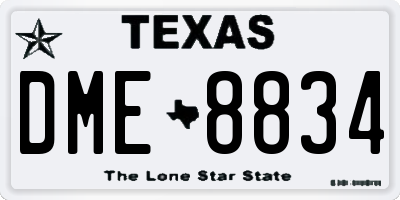 TX license plate DME8834