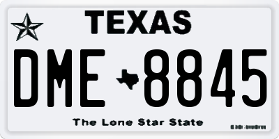 TX license plate DME8845