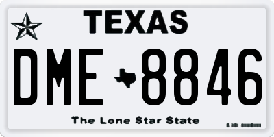 TX license plate DME8846