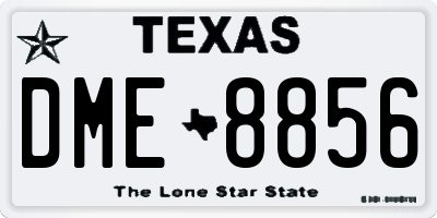 TX license plate DME8856